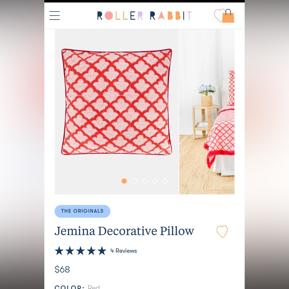 Roller rabbit Jemina Euro pillow covers (2)